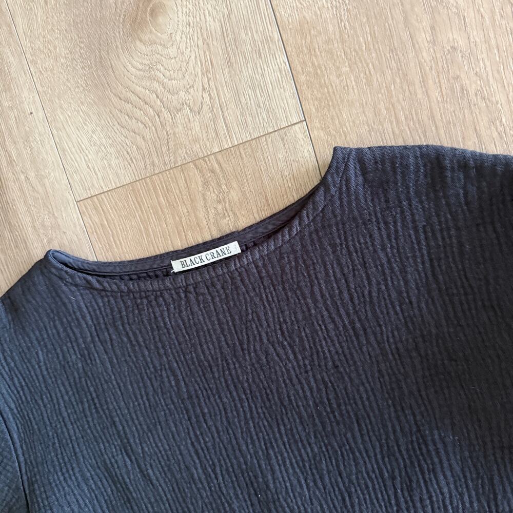 Black Crane Double Canvas Cotton Top XS - Picture 2 of 7